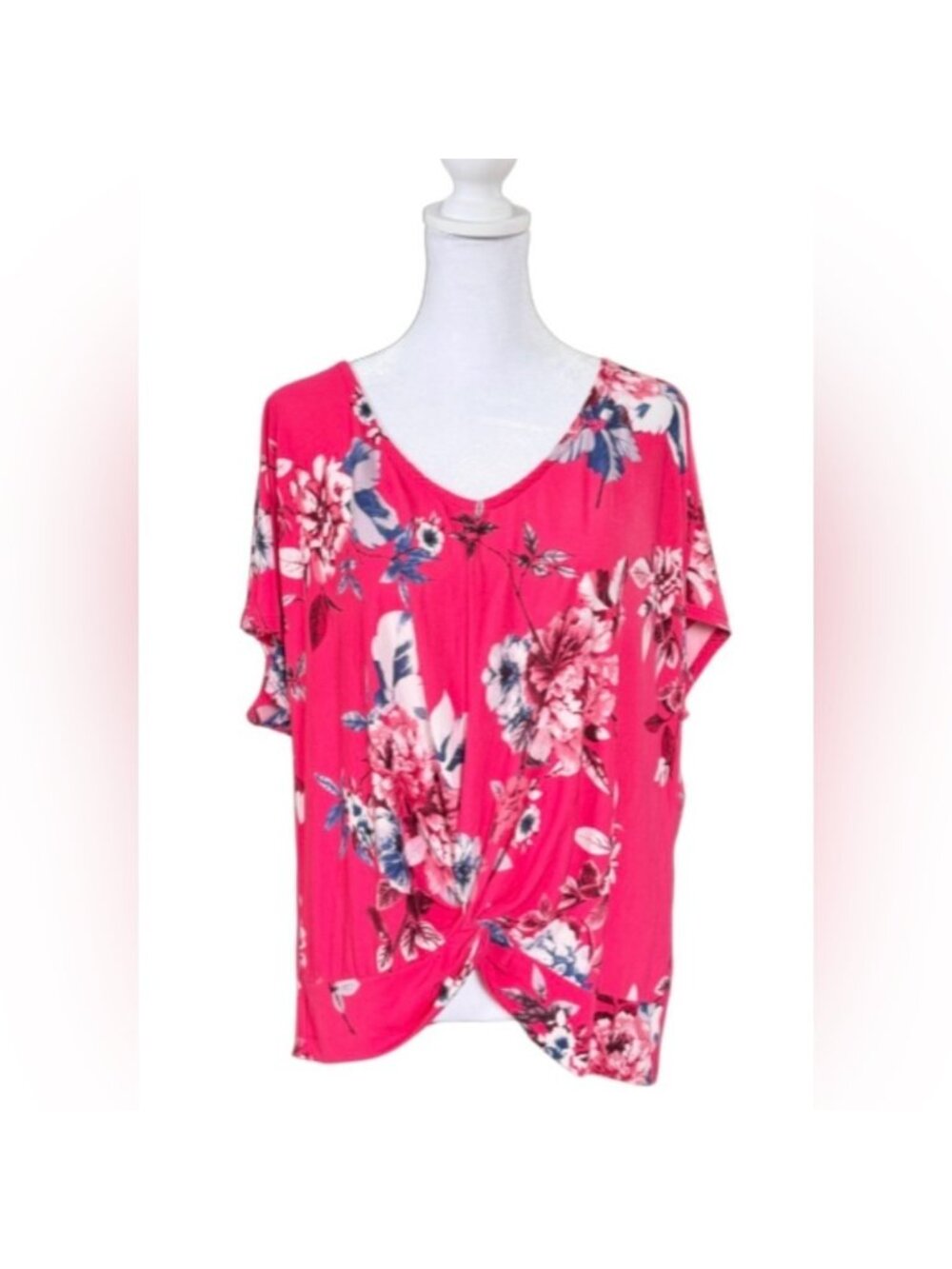 Emerald Floral Twist Front Top